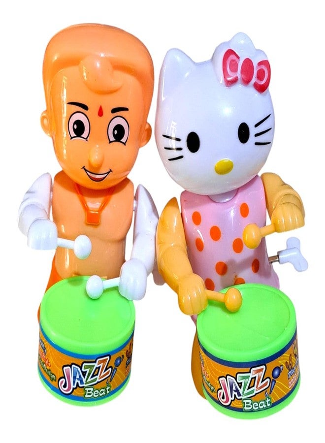 JNiL Cute Drummer Toy with Drumming and Dancing Action for Kids Baby Rattle Toys Set Toddler Kids Key-Operated (Pack of 2) - Image 4